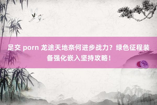 足交 porn 龙途天地奈何进步战力？绿色征程装备强化嵌入坚持攻略！