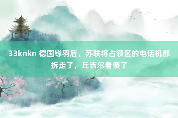 33knkn 德国铩羽后，苏联将占领区的电话机都拆走了，丘吉尔看傻了