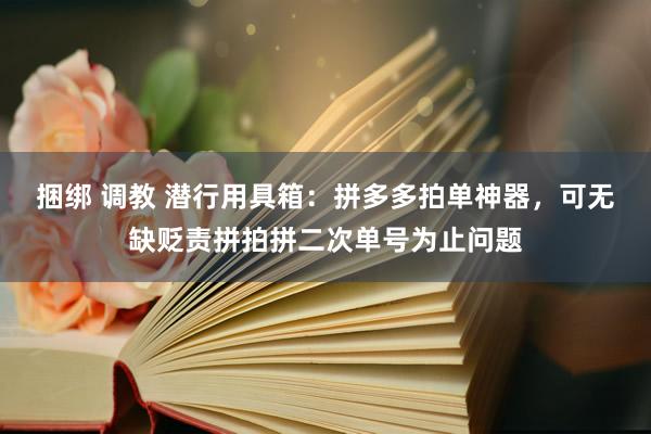 捆绑 调教 潜行用具箱：拼多多拍单神器，可无缺贬责拼拍拼二次单号为止问题