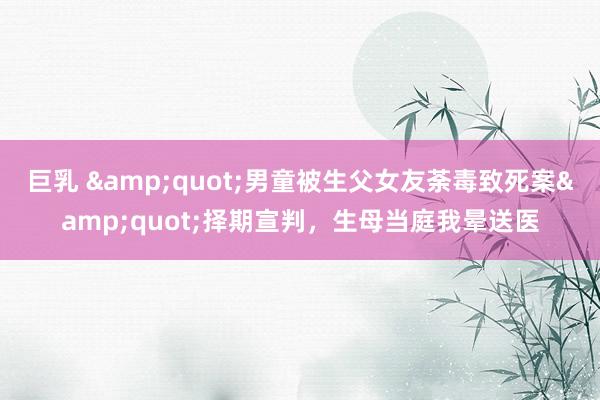 巨乳 &quot;男童被生父女友荼毒致死案&quot;择期宣判，生母当庭我晕送医