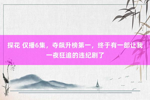 探花 仅播6集，夺飙升榜第一，终于有一部让我一夜狂追的违纪剧了